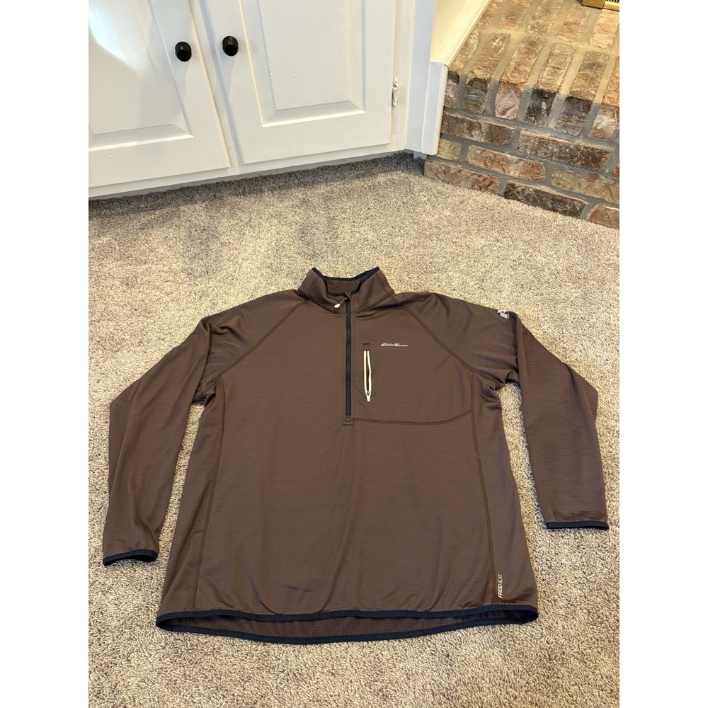 Eddie Bauer Jacket Womens 2X GRAY Fleece First Ascent 1/4 Zip THERMAL Free Heat